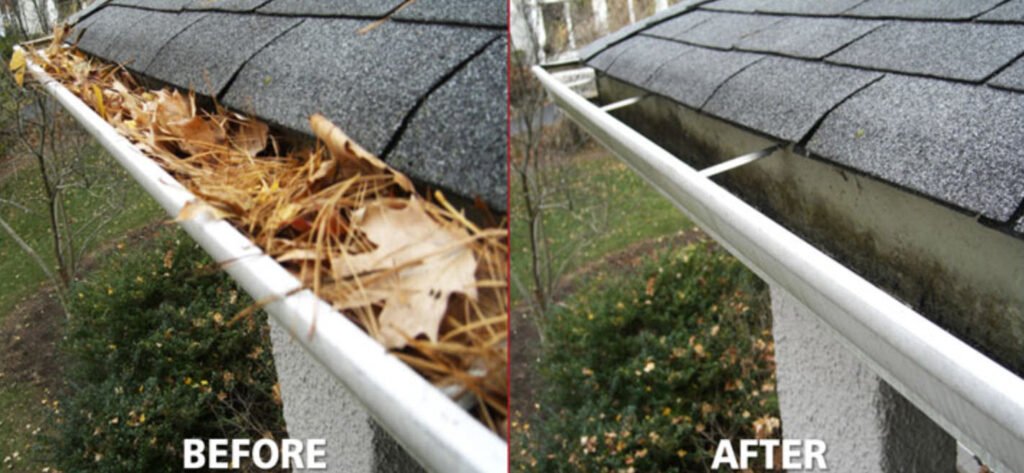 clean gutters before after